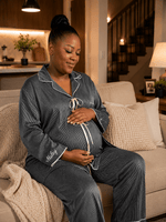 Load image into Gallery viewer, MAZH Stylish Mama Pyjama Set | Luxury Maternity &amp; Postpartum Loungewear - MAZHloungewearShop MAZHMAZH Stylish Mama Pyjama Set | Luxury Maternity &amp; Postpartum Loungewear
