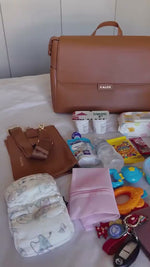 Load and play video in Gallery viewer, Rosey | Vegan Leather Diaper Bag by Kalos Luxe
