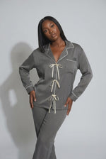 Load and play video in Gallery viewer, MAZH Stylish Mama Pyjama Set | Luxury Maternity &amp; Postpartum Loungewear
