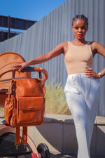 Load image into Gallery viewer, LORI Vegan Leather Diaper Bag - MAZH BabiesDiaper BagsShop MAZHLORI Vegan Leather Diaper Bag
