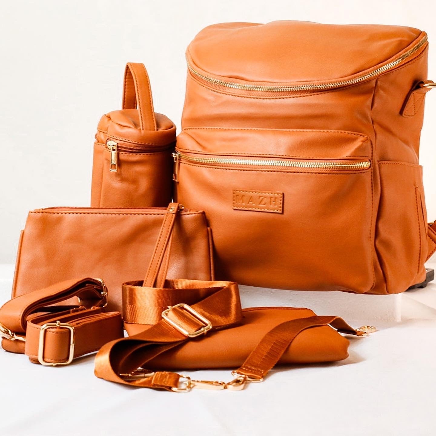 STELLA Vegan Leather Diaper Bag - MAZH BabiesBaby BagShop MAZHSTELLA Vegan Leather Diaper Bag